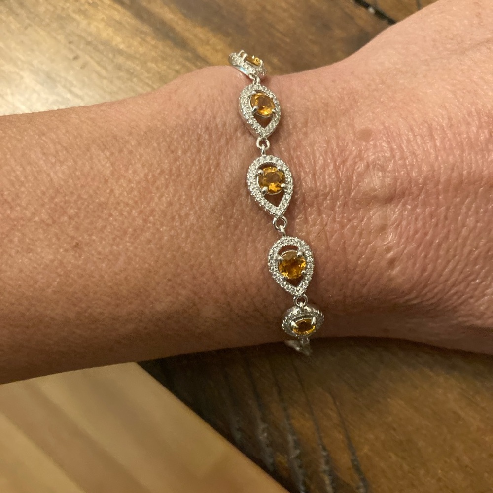 Stunning Sterling Silver Citrine Bracelet